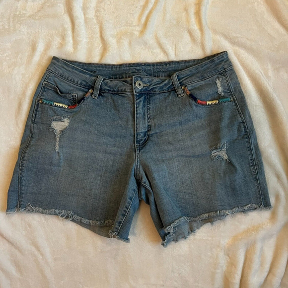 Jag Jeans Pants - Jag Jorts Womens Distressed Cutoff Jean Shorts Size 14/32 Y2K